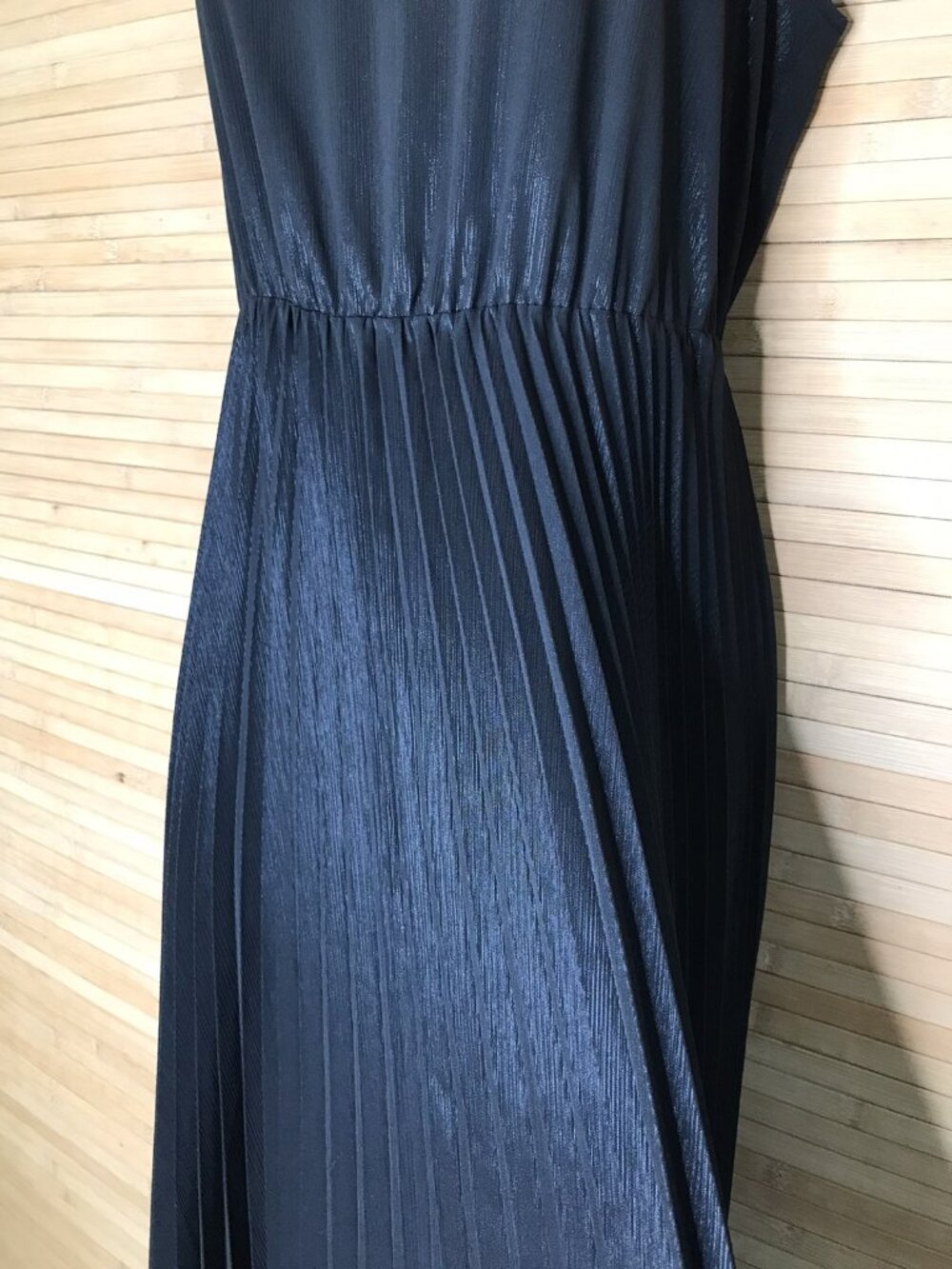 All Saints Elara Sz Large Pleated lined high waisted little black dress pleats - Picture 5 of 9